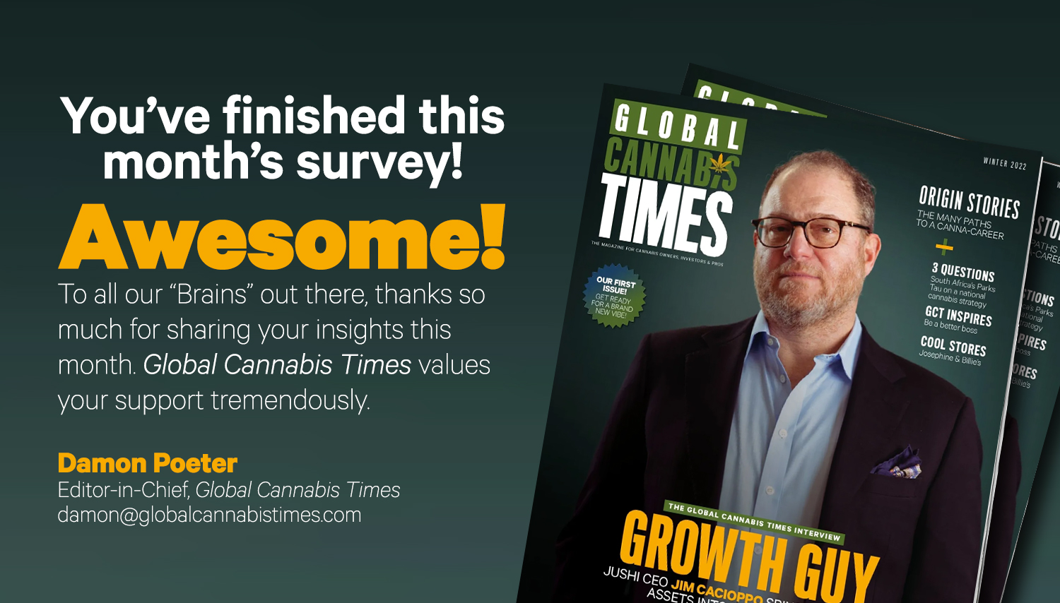 Damon Poeter,
Editor-in-Chief, Global Cannabis Times